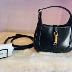 Authentic💯 Jackie 1961 Mini Bag in Black Leather Gold-Tone Metal Hardwares 👜